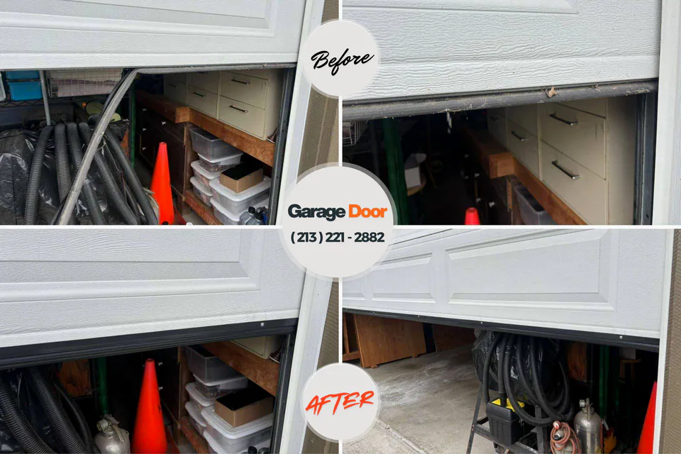 Before and after: garage door repair New Lisbon, WI